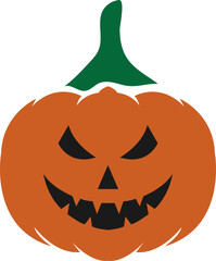 Hellowen pumpkin horror flat illustration