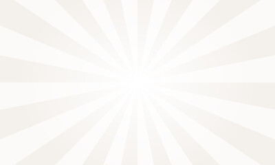 Isabelline White Sunburst Background with Radiating Lines and Texture. Radiant sun rays background. Sun ray vector background. Radial beam sunrise or sunset light retro background.