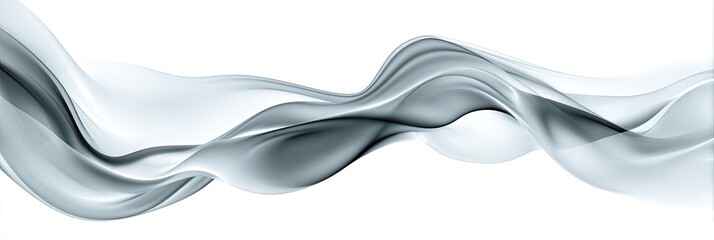 Abstract design of flowing, gray lines on white background