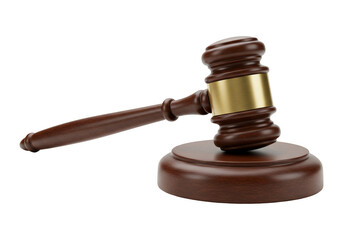 Wooden gavel and stand symbolizing justice and legal authority