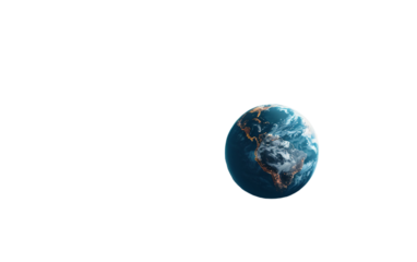 Artistic Representation of Earth Floating in the Cosmic Darkness Isolated on Transparent Background