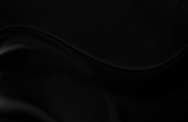 Black gray satin dark fabric texture luxurious shiny that is abstract silk cloth background with patterns soft waves blur beautiful.