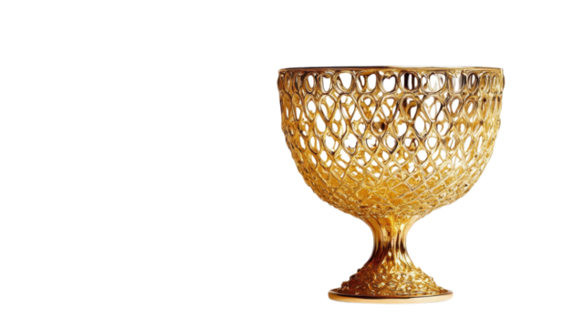Beautiful glass bowl with a delicate lattice pattern serves as an exquisite centerpiece or decorative accent piece