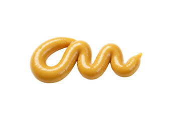 Obraz premium Single swirl of yellow sauce culinary ingredient on transparent background