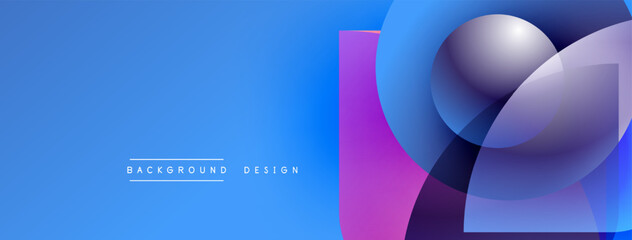 Abstract blue purple gradient background. Overlapping shapes create modern visual effect. Text reads background design. Simple, clean aesthetic.