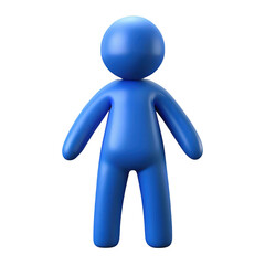3d blue humanoid figure isolated on transparent background