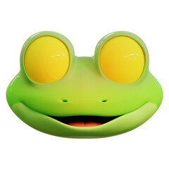 cute frog scared 3d emoji