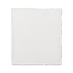 Obraz premium Photo of a blank white sheet of textured paper with torn edges, isolated on transparent background, ideal for creative projects and messages