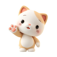 Naklejka premium toy cat isolated on transparent background