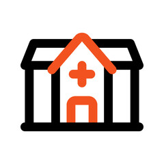 hospital outline color icon
