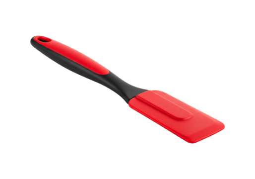 Red silicone spatula kitchen utensil for cooking food preparation