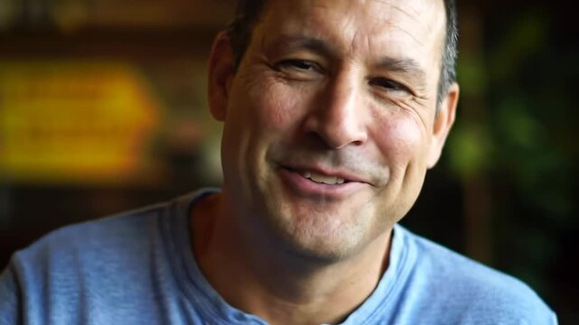 Happy man smiling close-up