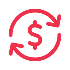 cash flow outline color icon