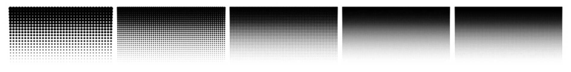 Halftone Dot Gradients Bars &ndash; Monochrome Pattern Set