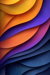 Obraz premium Colorful layered pattern featuring vibrant textures and undulating wave-like shapes