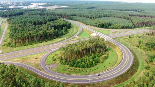 s5 highway intersection road infrastucture dron flight above