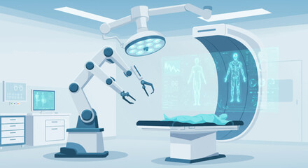 Futuristic Robotic Surgery in Modern Operating Room