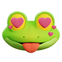 frog love 3d emoji