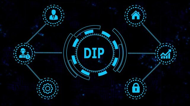 Futuristic Digital Interface H U D Animation Financial Data Analysis Technology Concept Business Innovation Investment Security Network Connection Global Communication Abstract Background