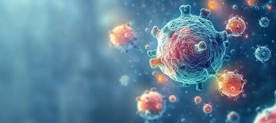 Intricate Microscopic View of Malignant Carcinogen Formations and Cellular Structures in Detail