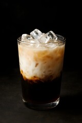 Es cincau hitam in a transparent glass