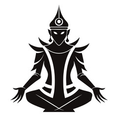 Divine Symmetry vector clean black silhouette design white background