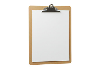 Clipboard with blank paper sheet ready for text or design template