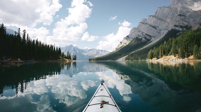 Serene lake vista reflected in still water.