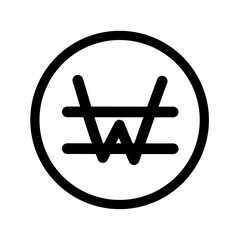 Hand drawn currency symbol in doodle style