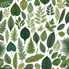 Seamless pattern with leaves