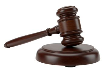 Wooden gavel and sound block symbolizing law and justice legal decision making