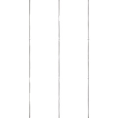 Four sleek vertical polished chrome rods with central joints creating a minimalist metallic pattern.