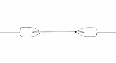 Minimalist outline of two oars side by side