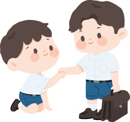 Illustration of Students Showing Respect