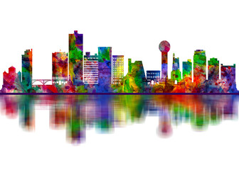 Obraz premium Knoxville Tennessee Skyline. Cityscape Skyscraper Buildings Landscape City Downtown Abstract Art