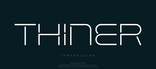 Thiner  alphabet small lettering a to z font family