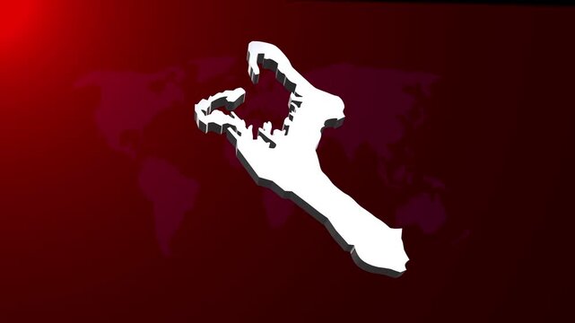 3d Kiribati map, country territory outline self drawing animation ,3D white map. Digital Hitech Technology Background Multi Purpose Background. High quality 4K video animation.