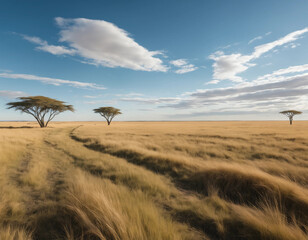 Fototapeta premium Beautiful, natural grasslands ranked among the best in the world