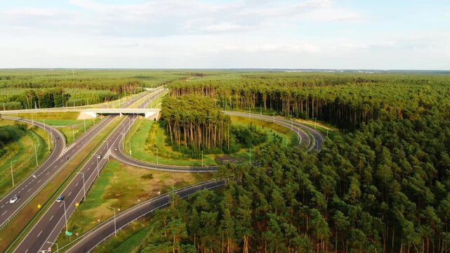 s5 highway intersection road infrastucture dron flight above