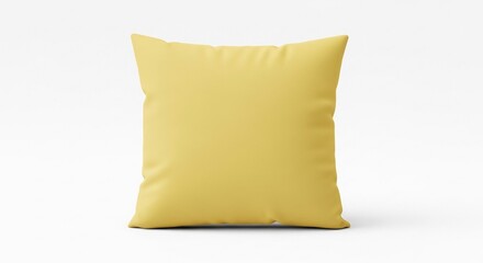 Realistic Yellow Pillow Mockup on White Background - Perfect for Design Display