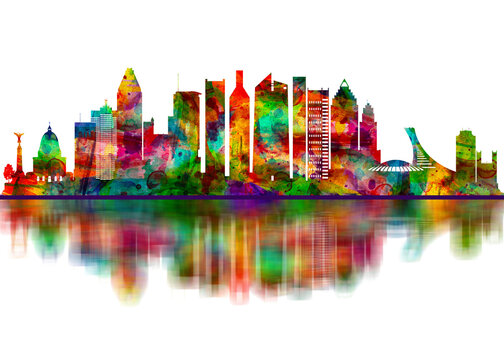 Montreal Canada Skyline. Cityscape Skyscraper Buildings Landscape City Downtown Abstract Art