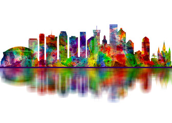 Fototapeta premium New Orleans Louisiana Skyline. Cityscape Skyscraper Buildings Landscape City Downtown Abstract Art