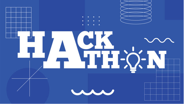 Modern hackathon poster vector design with bold typography, creative light bulb icon, and abstract geometric shapes, perfect for coding events, technology meetups, and innovation challenges. - Powered by Adobe