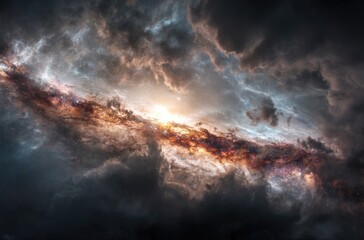 Fototapeta premium Cosmic nebula, swirling clouds of gas