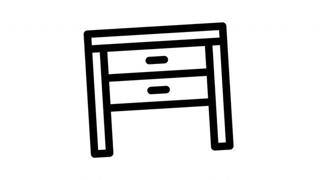 bedside table minimalist stroke animation