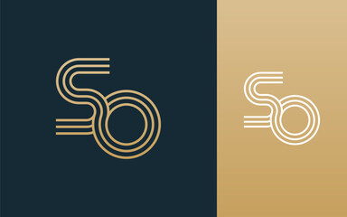 Modern elegant so letter logo design vector illustration