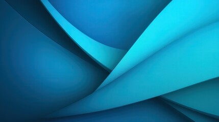 Blue abstract background with geometric shapes merging in fluid curves