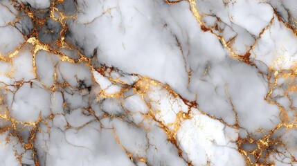 Seamless white-gray marble texture with gold veins on pristine background, luxury surface for premium wallpapers, interior decor, and 3D rendering materials.