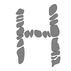 Font and number motif stone