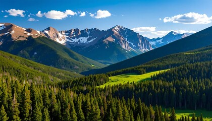 Fototapeta premium Mountain Valley Summer Landscape.